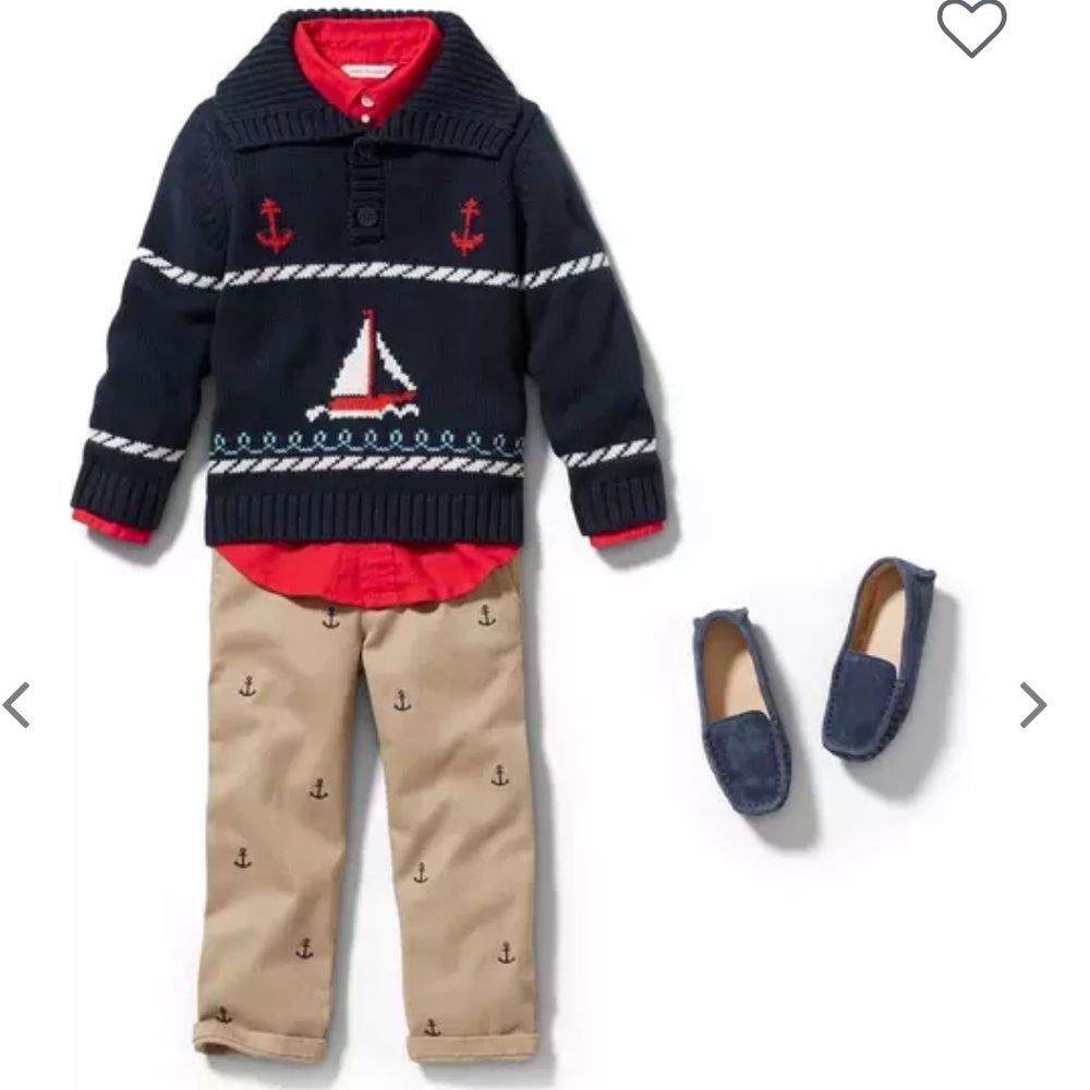 Sailboat Shawl Collar Sweater